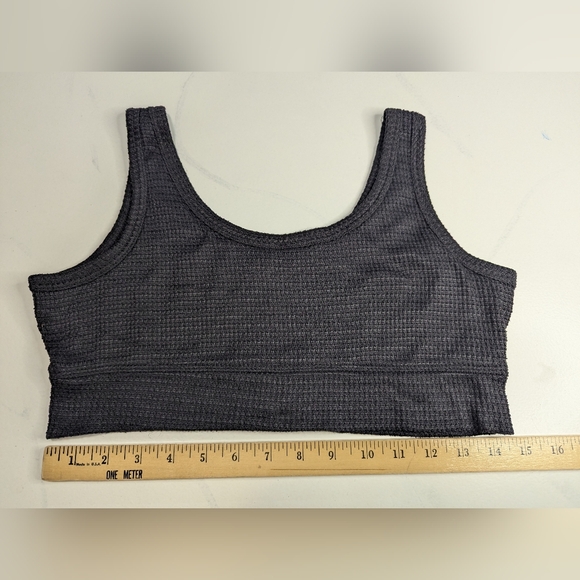 Women's Black Waffle Knit Bralette Or Crop Top, No Brand, Size Large - Picture 2 of 6